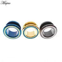 miqiao 2pcs 6 25mm stainles steel ear plugs tunnel flesh ear gauges expanders ear plugs tunnels body piercing jewelry
