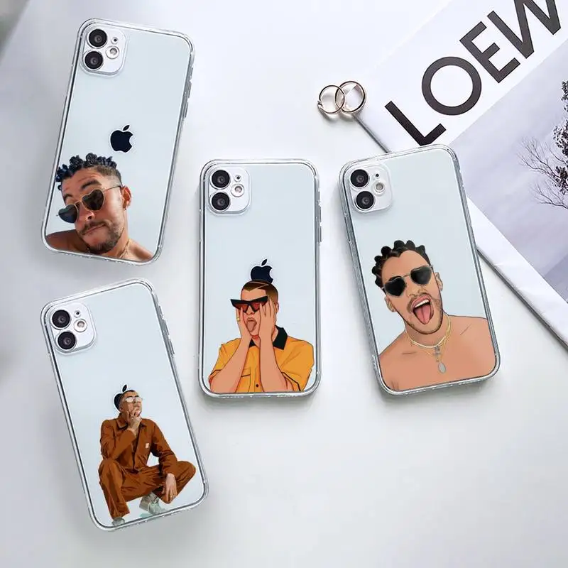 

Yo Perreo Sola Bad Bunny Maluma Phone Case Transparent for iPhone 12 11 mini pro XS MAX 6 6S 8 7 Plus X 5S SE 2020 XR