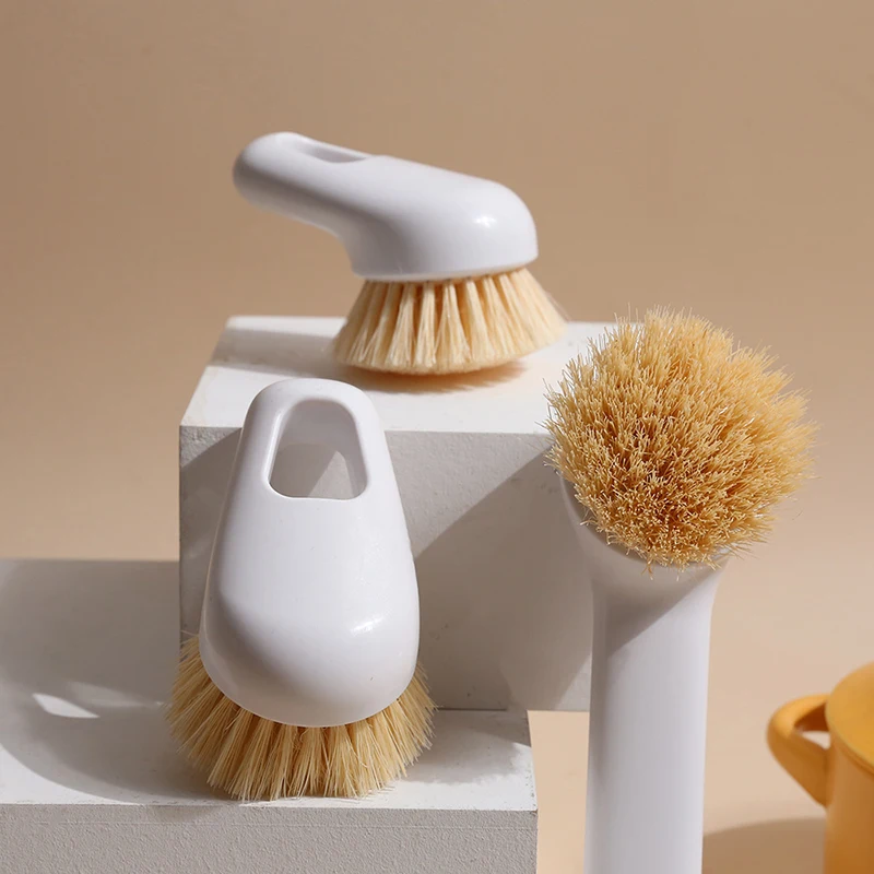 

Щетка для кухонного горшка Скандинавская Ins ветрозащитная антипригарная щетка для мытья посуды с длинной ручкой может повесить чистящую ще...