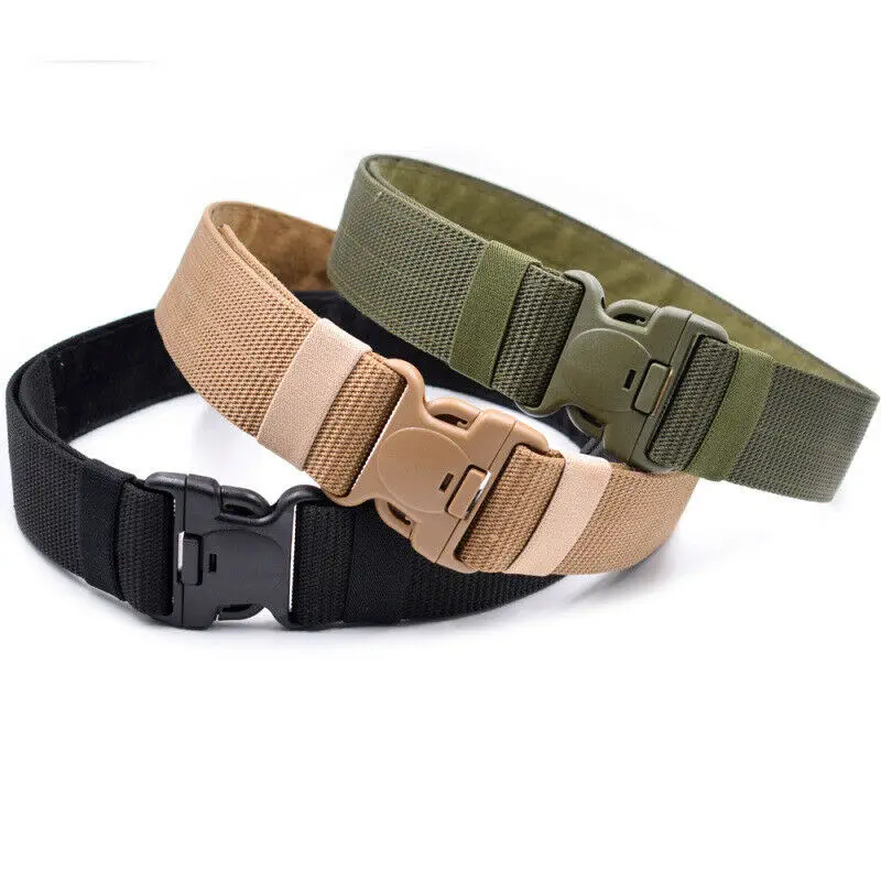 140cm Outdoor Tactical Belt Men's Military Army Thicken Canvas Adjustable Waistband Men Women Sport Military Plastic Buckle Belt