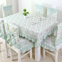 europe lace floral home kitchen party tablecloth set suit table cloth rectangular round round square table cloth chair cover