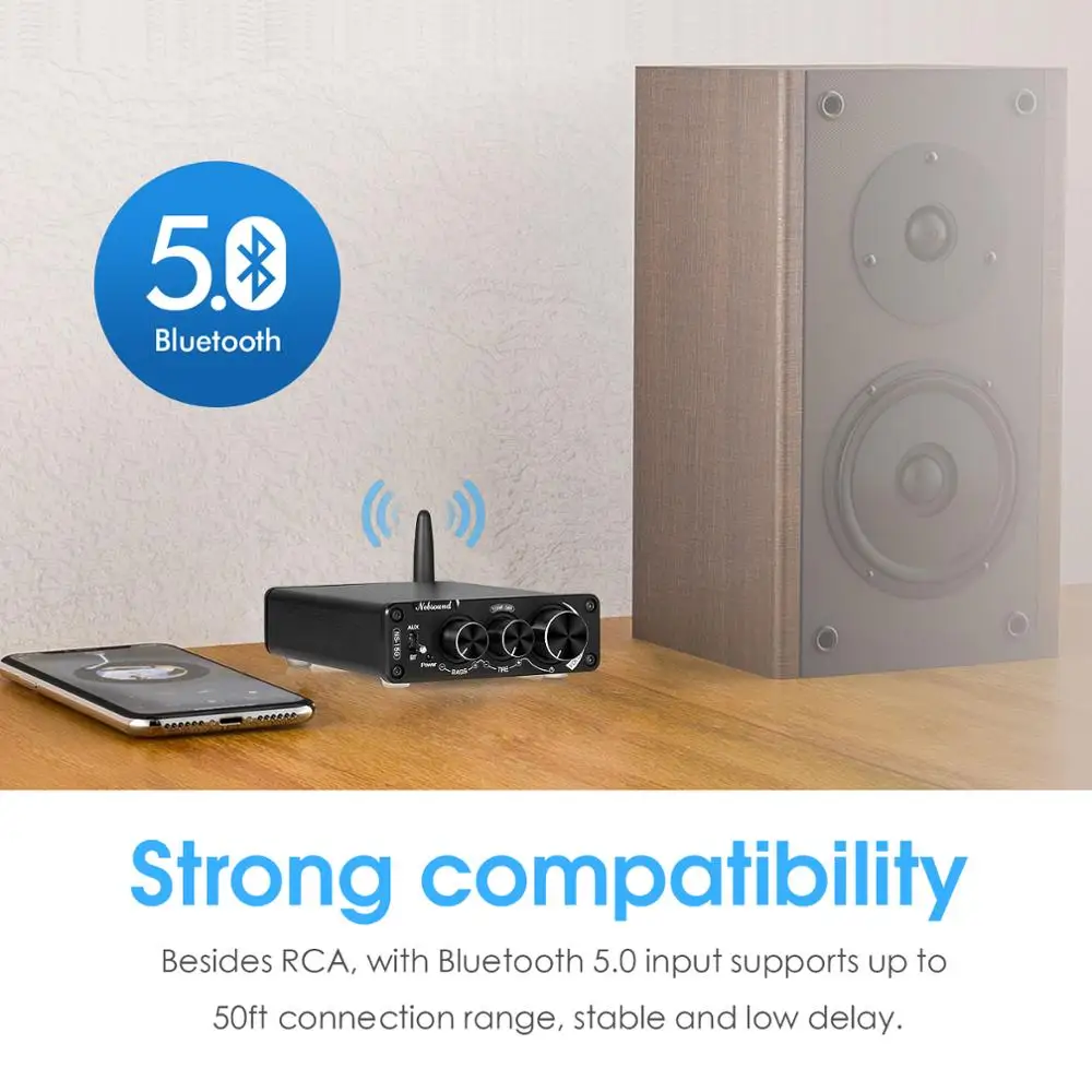 Цифровой аудио усилитель Nobsound Mini Bluetooth 5 0 TPA3116 Hi Fi стерео мощности класса D 100 Вт * 2