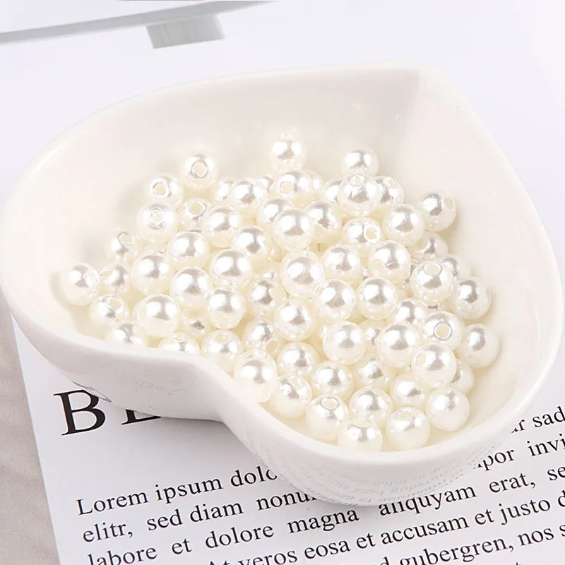 Разноцветные жемчужные украшения цвета слоновой кости круглые с отверстиями для