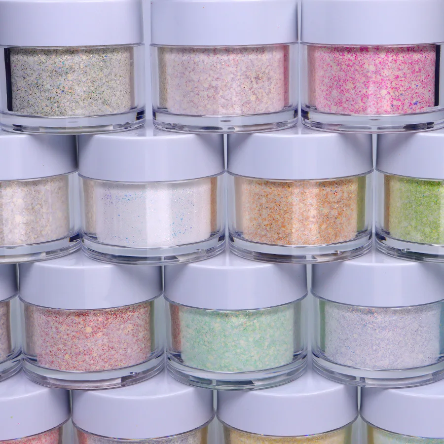 

10g-30g Unique Combination Infiltration Powder Mixed with Glitter Nail Powder Acrylic Paint DIY Decorative Nail Art Accessories