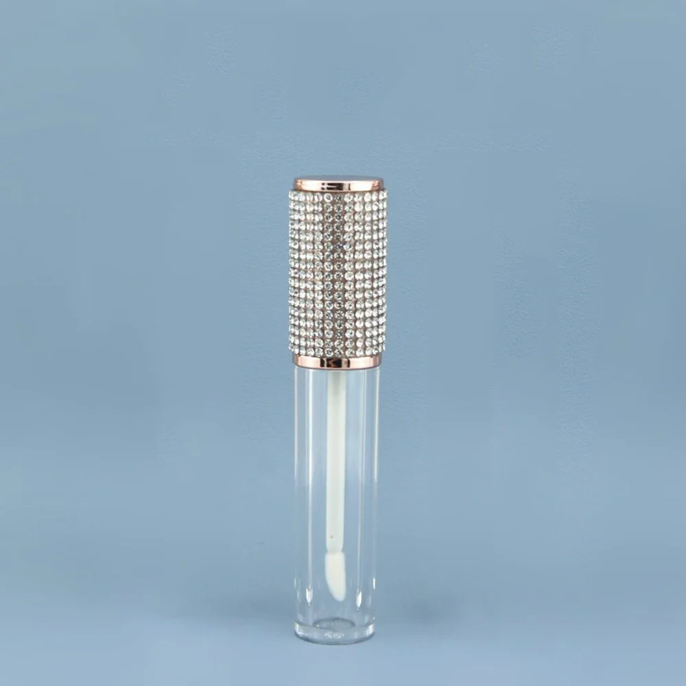 

5pcs 4.5ml Round Lip Gloss Tubes Diamond Clear Plastic Empty Lip Gloss Containers Filling Bottles Cosmetic Packaging Containers