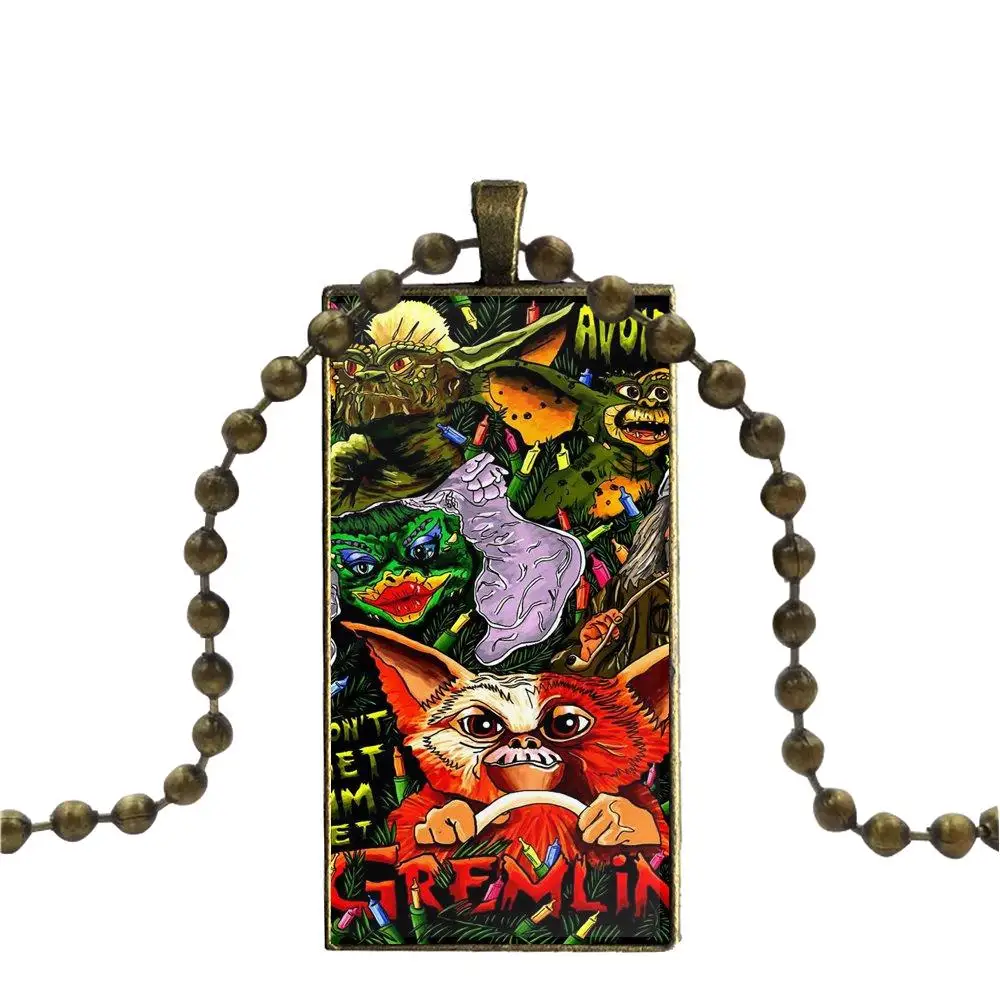 For Women Girls Design Fashion Vintage Glass Rectangle Necklace Pendants Gremlins | Украшения и аксессуары