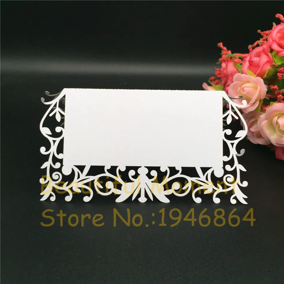 Свадебная вечевечерние шикарный перламутровый декор 50 шт./лот кружевные именные