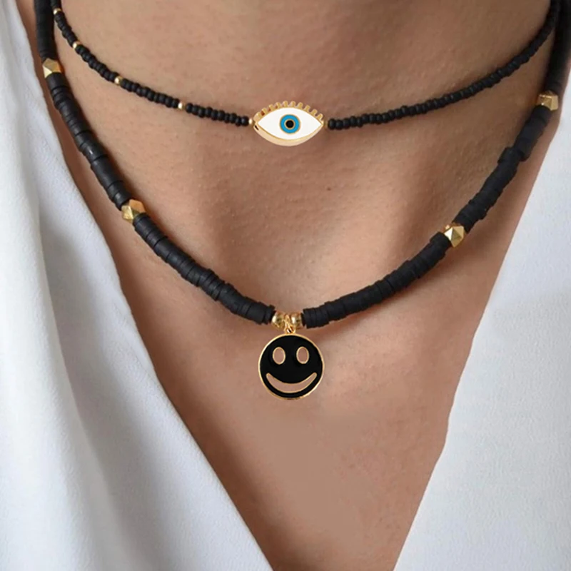Leopard Stone Evil Eye Pendant Black Silicone Necklace Luxury Creative Exquisite Vintage Chain Jewelry Charm ne | Украшения и