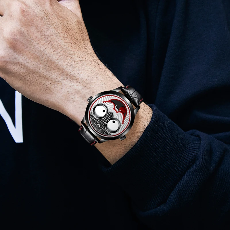 

2021 New ONOLA Fashion Joker Watch Men Top Brand Luxury Unique Design Alloy Quartz Watches Mens Personality Clown Wristwatch