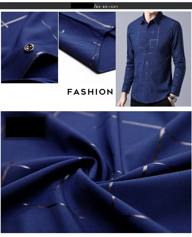 

2020 Spring Autumn Men Shirts Printed Striped Long Sleeve Shirt New Fashion Streetwear Tops Smart Casual Single Breasted Shirts