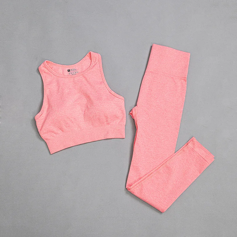 

Yoga Set Fitness Clothing Sportswear High Waist Women Gym Leggings Tights Padded Push-up Seamless Sports Bra+Pants Sports Suits