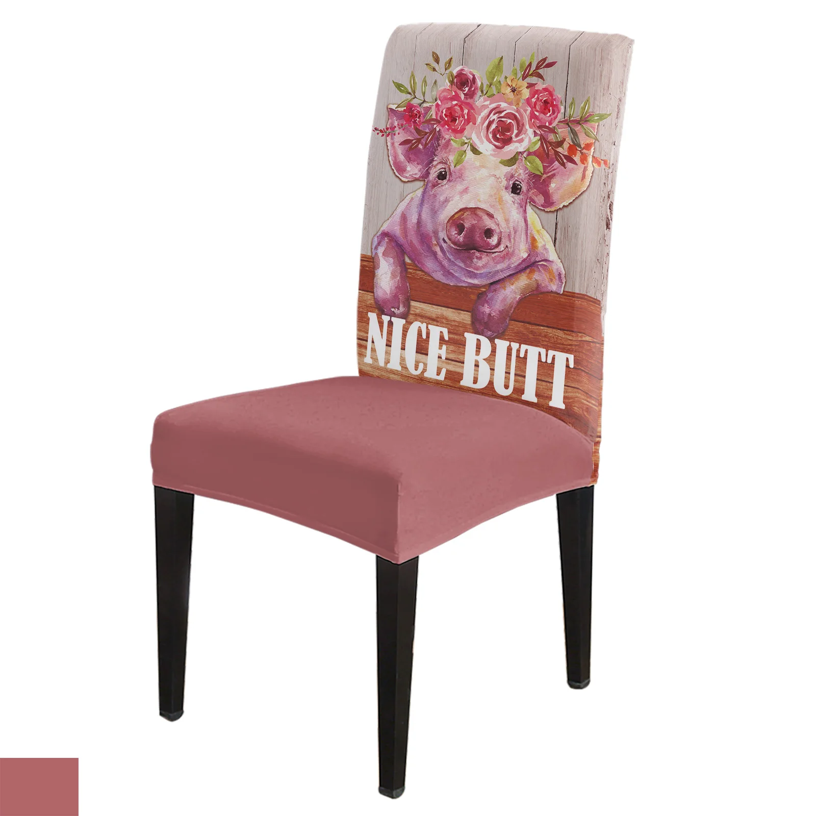 

Pig Flower Oil Painting Dining Chair Home Decor Chair Covers Living Room Seat Covers for Chairs