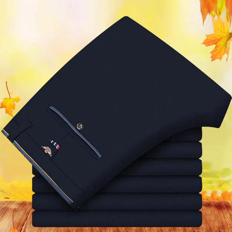 Брюки мужские облегающие на плоской подошве деловые Костюмные штаны для отдыха