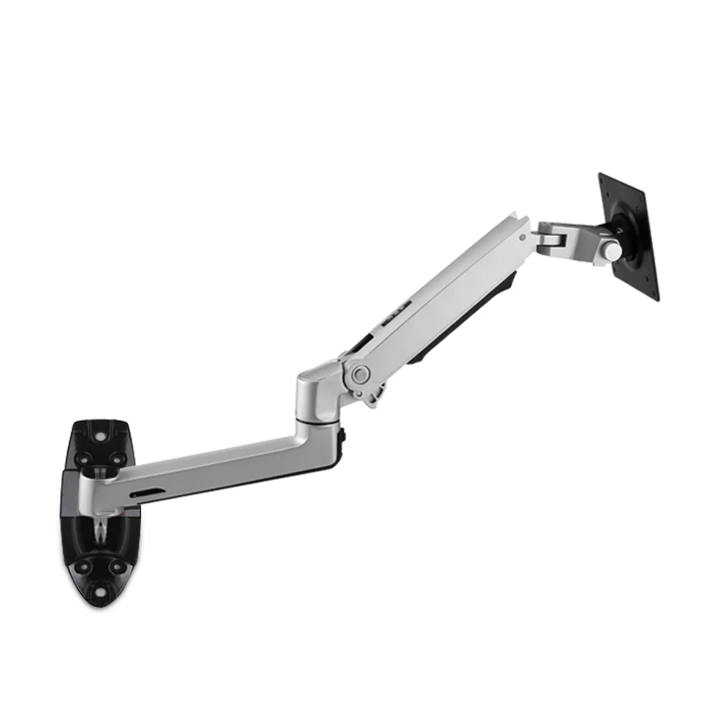 Белый DLM-7012 1"-27" настенный кронштейн для ЖК-монитора, стойка для телевизора, алюминиевая вращающаяся на 360 градусов Поворотная двойная растягивающаяся рукоятка 1-10 кг - Цвет: Белый