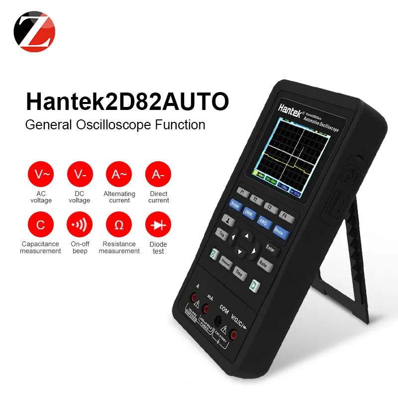 Портативный осциллограф HANTEK Осциллограф 2D82 4 в 1 автомобильный тестер мультиметр