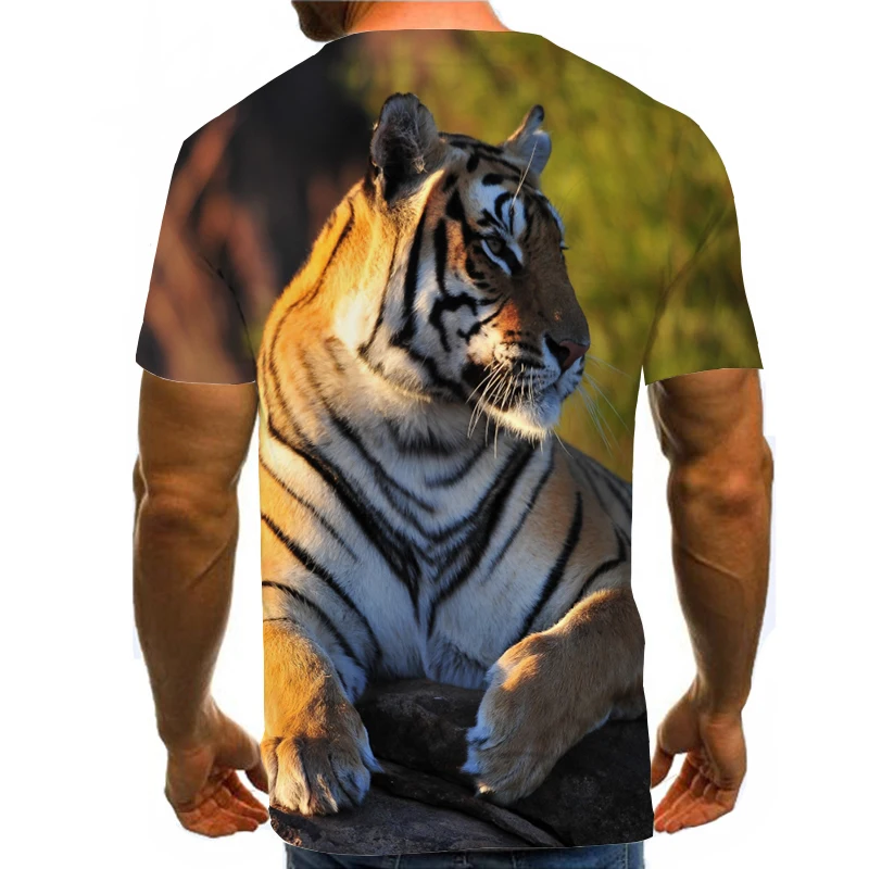 

UNEY Tiger T Shirt Tees Animal US Size Shirt Tshirt Men/Woman Beast Short Sleeve Round neck Tops La Predator Tees