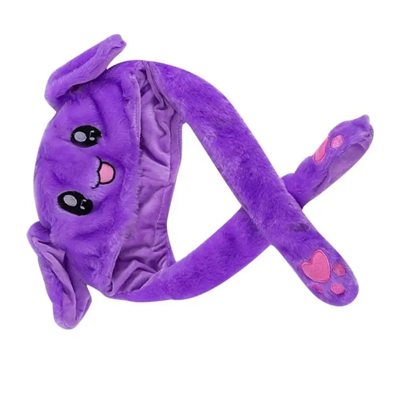 Funny Plush Rabbit Ears Hat Airbag Toy Hat Pinch Up Down Moving Ears Luminous Play Toys Cosplay Accessories Children Gift