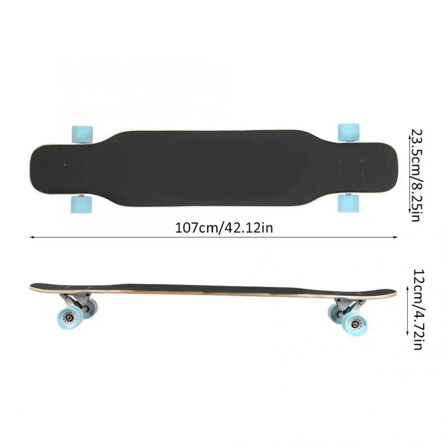 Лонгборд четырехколесный скейтборд Профессиональный кленовый деревянный С