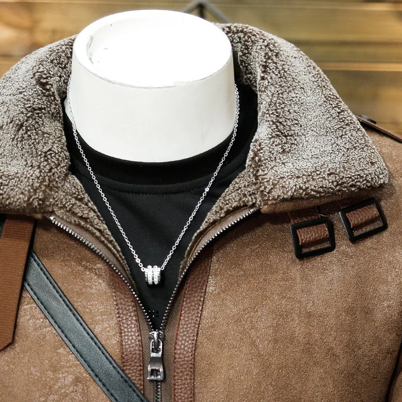 

Autumn Winter Suede Jacket Men Korean Thick Warm Motocycle Biker Short Coats Top Brand Casual Loose Fit Fleece Jaqueta Masculina