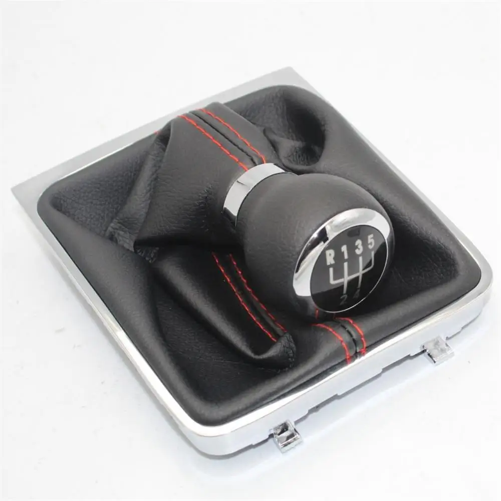 5 скоростной автомобильный рычаг переключения передач кожаная ручка для VW Passat B6 3C