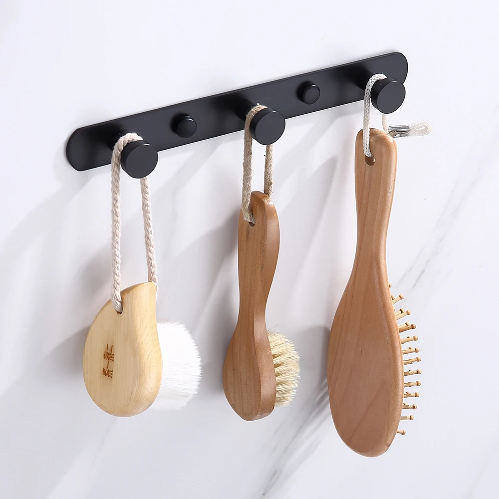 taicute t matte black bathroom robe hooks heavy duty towel hanger wall mount clothes coat holder rack accessories for bathroom free global shipping