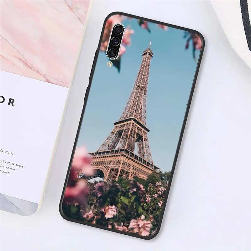

rench Romantic Paris Eiffel Tower flower Phone Case For Samsung galaxy A S note 10 7 8 9 20 30 31 40 50 51 70 71 21 s ultra plus