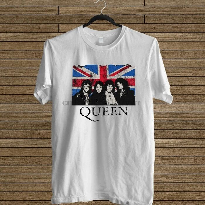 Белая футболка с логотипом queen Rock флаг группы |