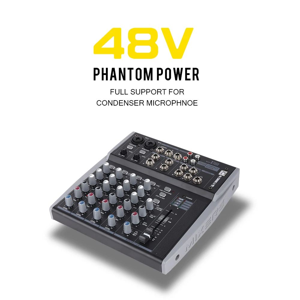 XTUGA MX8 8 канальный 3 полосный EQ аудио музыкальный микшер микшерная консоль с USB XLR
