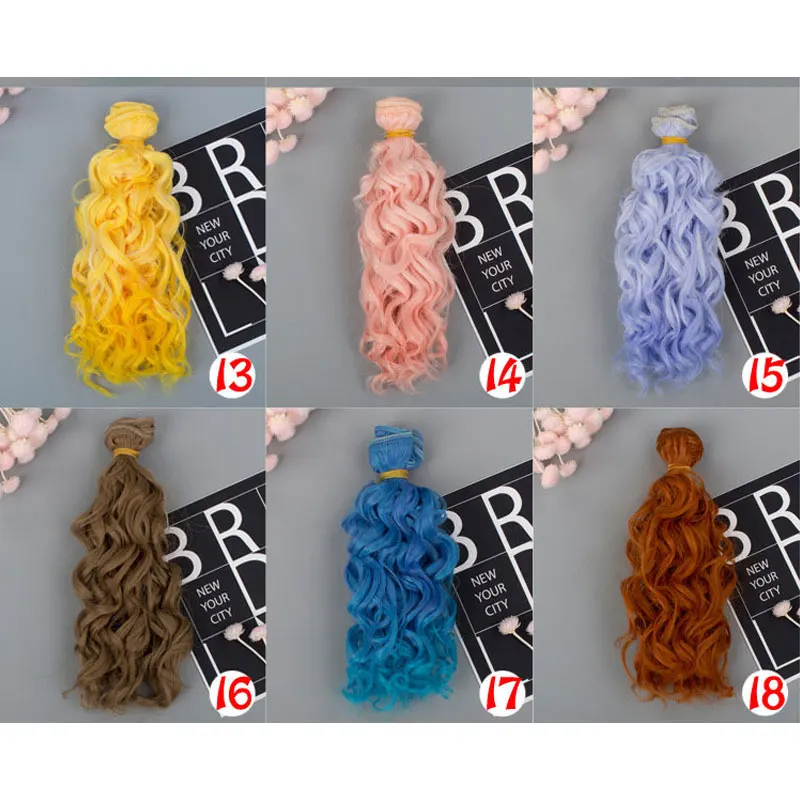 15 only wig 15 см кукольные волосы для 1/3 1/4 1/6 BJD diy куклы натуральные волнистые кукольные парики деревья молочный Шелковый парик Тепловая устойчивость к высокой температуре кукольные волосы - Цвет: 15 only wig