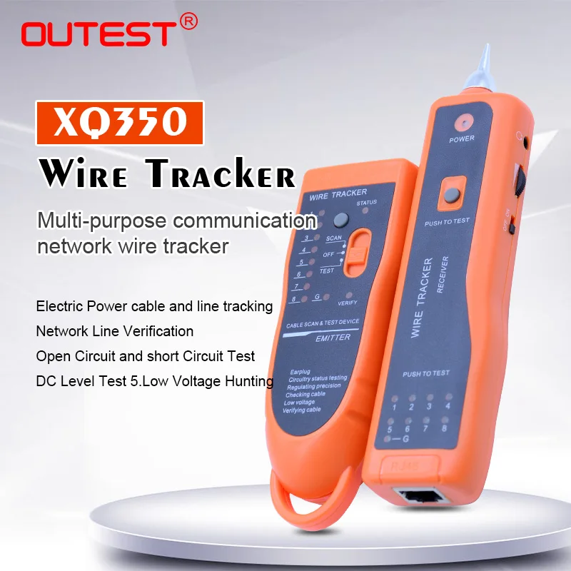 

Electrical Wire Tracker Tracer Toner Digital Finder Network Lan Cable Telephone Cable Tester For UTP STP RJ45 And RJ11 XQ-350