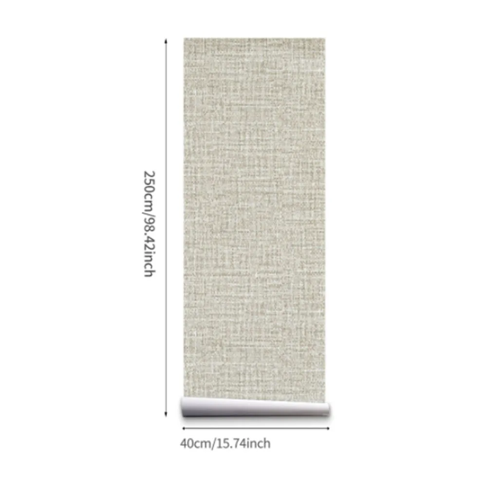 Light beige linen fine grass woven wallpaper wall decals self-adhesive refurbished kitchen waterproof vinyl membrane Sticker | Дом и сад