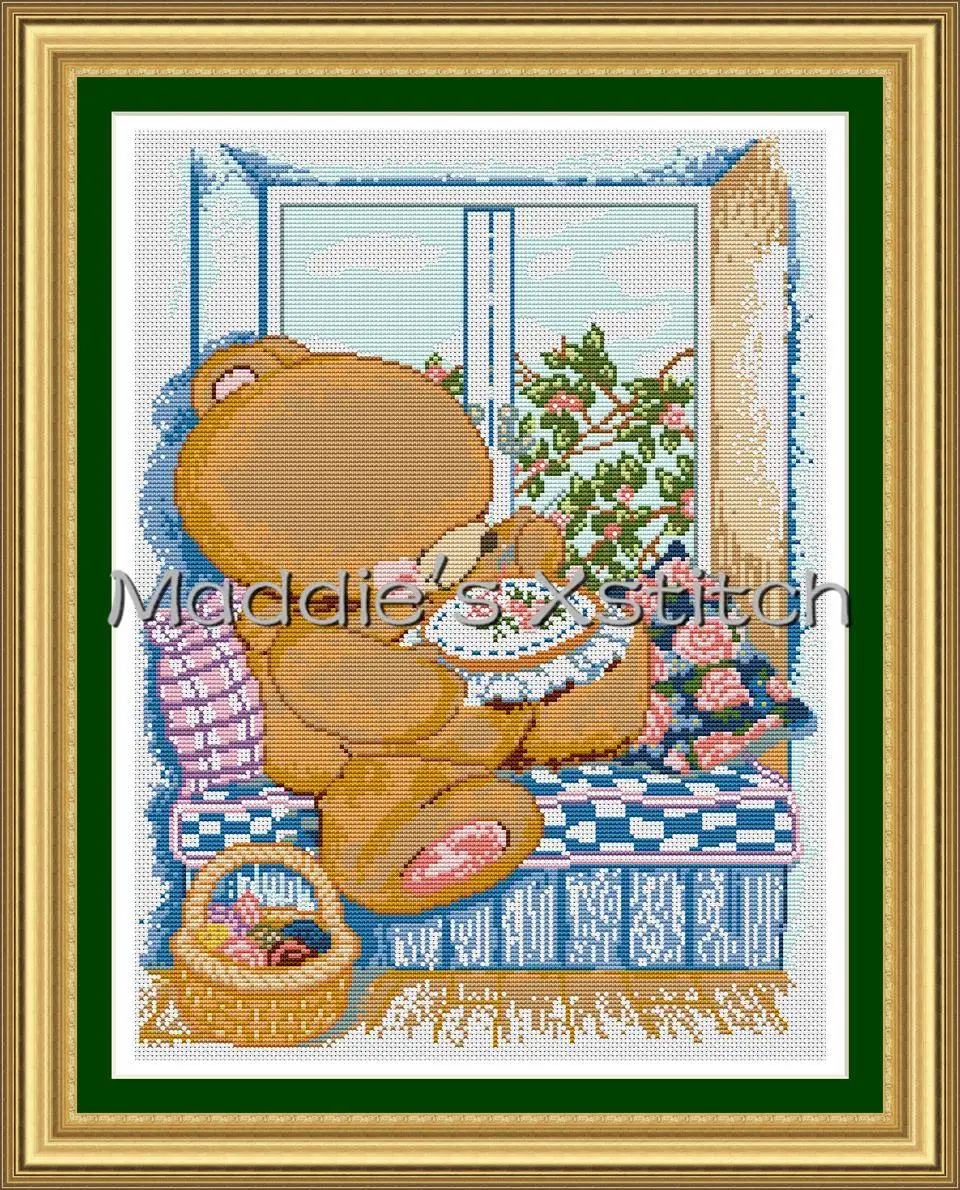 

KTX071 Cross Stitch Kit Embroidery Homfun Craft Bears Cross Stich Painting Joy Sunday Christmas Decorations For Home Homefun
