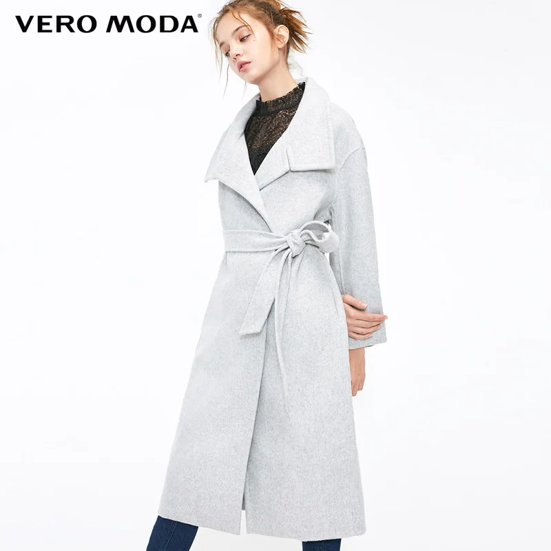 Vero Moda Женское зимнее шерстяное пальто с двойными карманами | 318327554