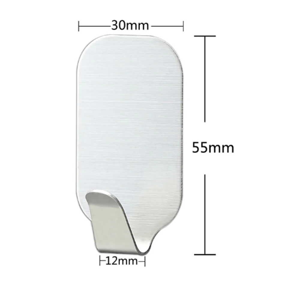 

Wall Hook Self-adhesive Self Adhesive Hooks Stainless Steel Adhesive Wall Hanger for Kitchen Bathroom Office Closet