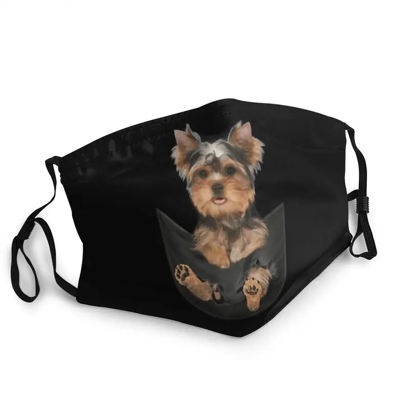 

Yorkshire Terrier In Pocket Mask Anti Haze Dustproof Washable Funny Yorkie Face Mask Protection Unisex Respirator Mouth-Muffle