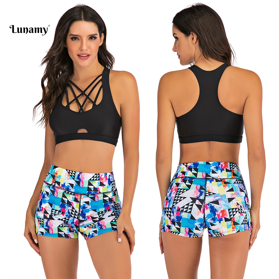 Купальник Lunamy из двух частей разных цветов без рукавов пикантный купальник с