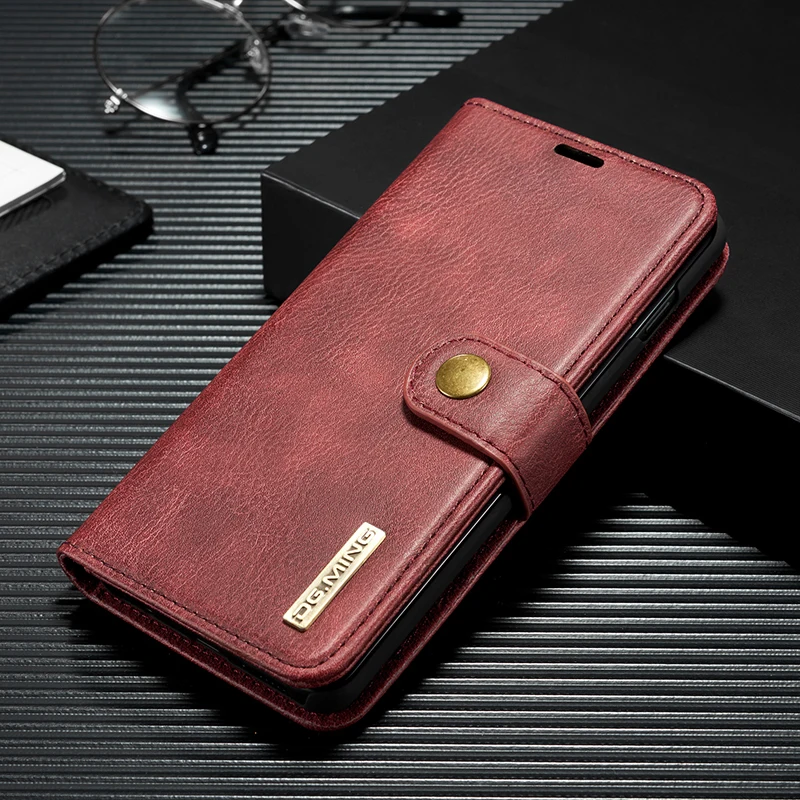 DG. Ming Роскошный кожаный чехол-бумажник для samsung S8, S9, S10, E, A6, A8 Plus, A7, A9,, A50, подставка, откидная крышка для Galaxy Note 10+ 9, 8