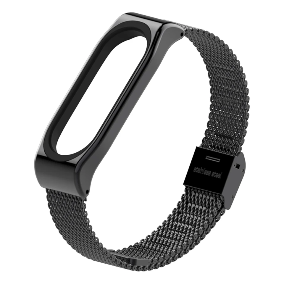 Браслет для Xiaomi Mi Band 3 4 металлический ремешок из нержавеющей стали смарт часов