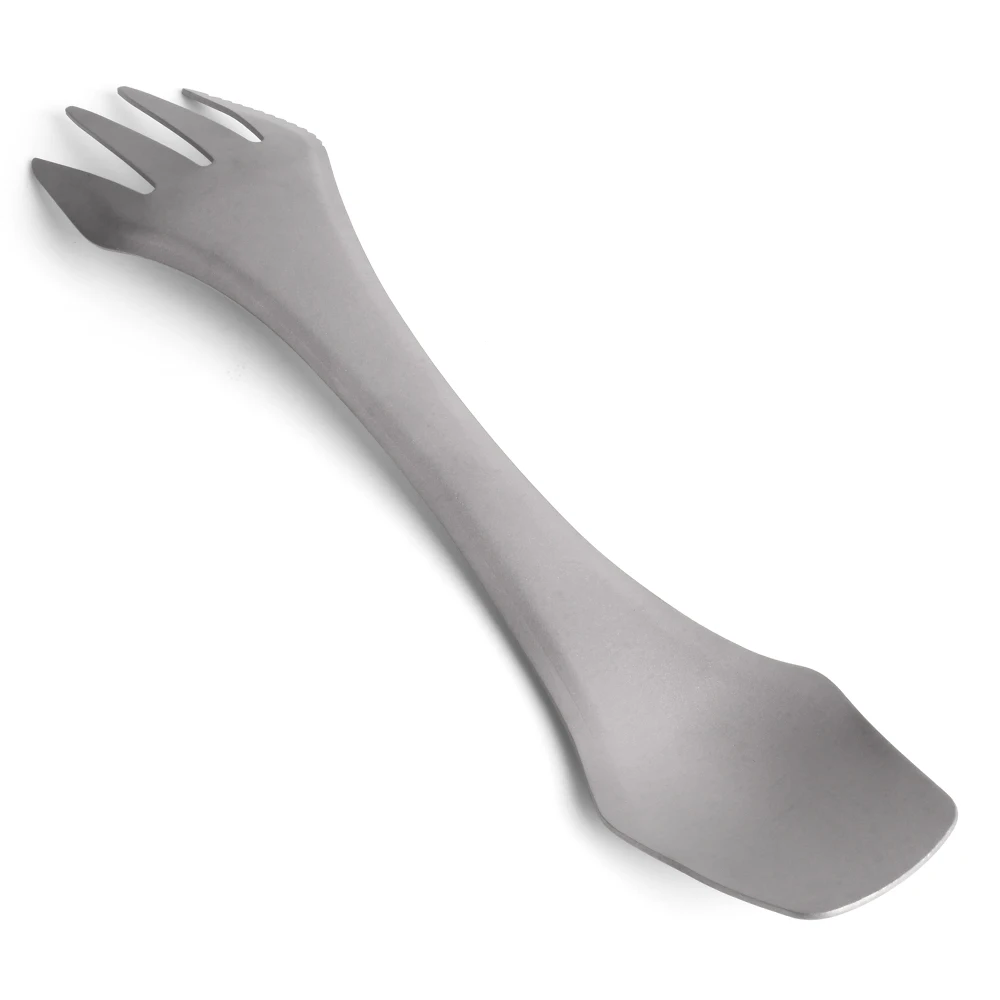 Сверхлегкий 2-в-1 Титан ложка вилка ложка-набор для пикника и кемпинга на открытом воздухе Титан посуда путешествия пикника ложка Титан вилка комбинированных ложек и вилок