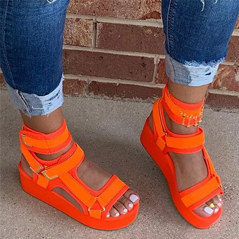

BLWBYL Sandals Women Shoes Summer High Heels Ladies Casual Shoes Wedge Chunky Sandals Gladiator Fashion High Top sandals