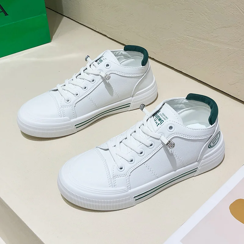 

Leather Flat Women's Shoes Harajuku Style Thin Refreshing Breathable Deodorant Folding Canvas Shoes Light and Non-grinding