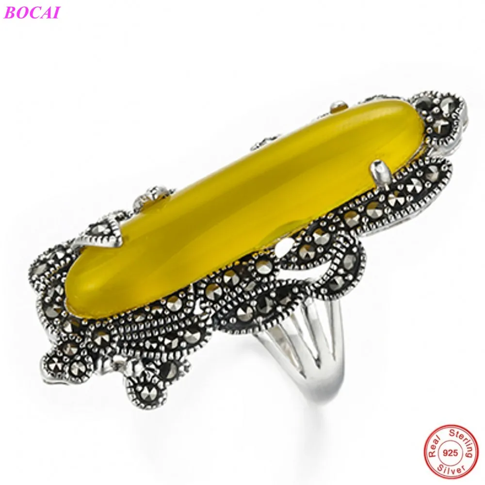 Женские открытые кольца из тайского стерлингового серебра S925 пробы с гранатом