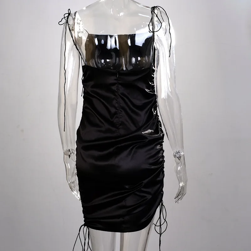 Женское платье 2020 летняя Модная одежда сексуальное Клубное Элегантное Черное