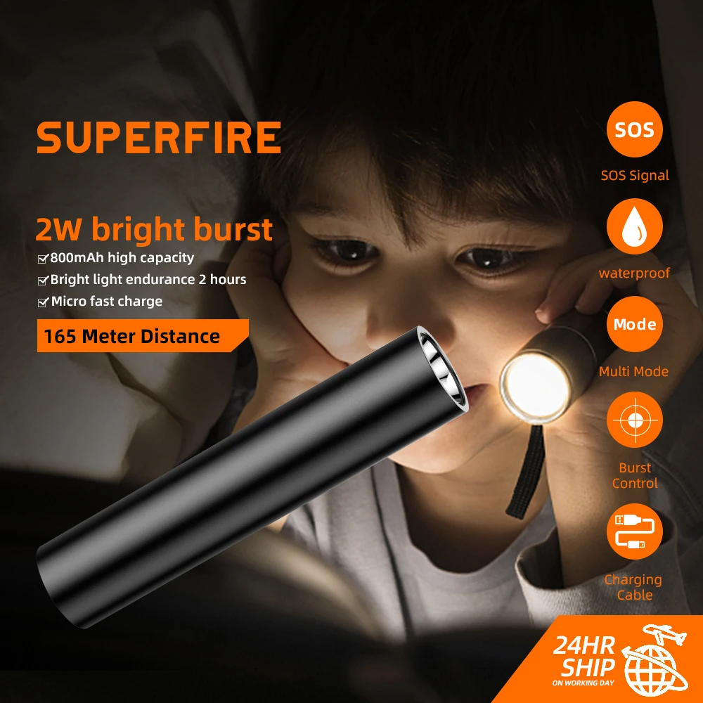 Суперъяркий фонарик яркий мини-фонарик с прямой зарядкой от USB для самообороны