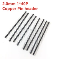 10pcslot 2 0mm 40 pin male single row pin header strip 140p 2mm male pin header connector copper