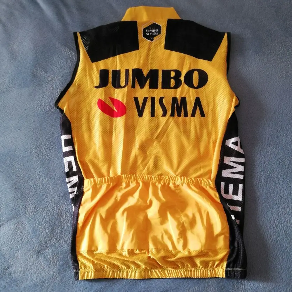 Новинка 2022 командный желтый велосипедный жилет Jumbo Visma Windvest ветрозащитные