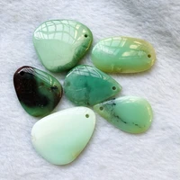 wholesale mixed 2pcslot natural chrysoprase bead pendant irregular shape natural gem stone pendant35mm length