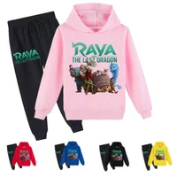 cartoon raya and the last dragon kids fashion hooded sweatshirtspants 2pcs sets boys tracksuits toddler girls boutique outfits