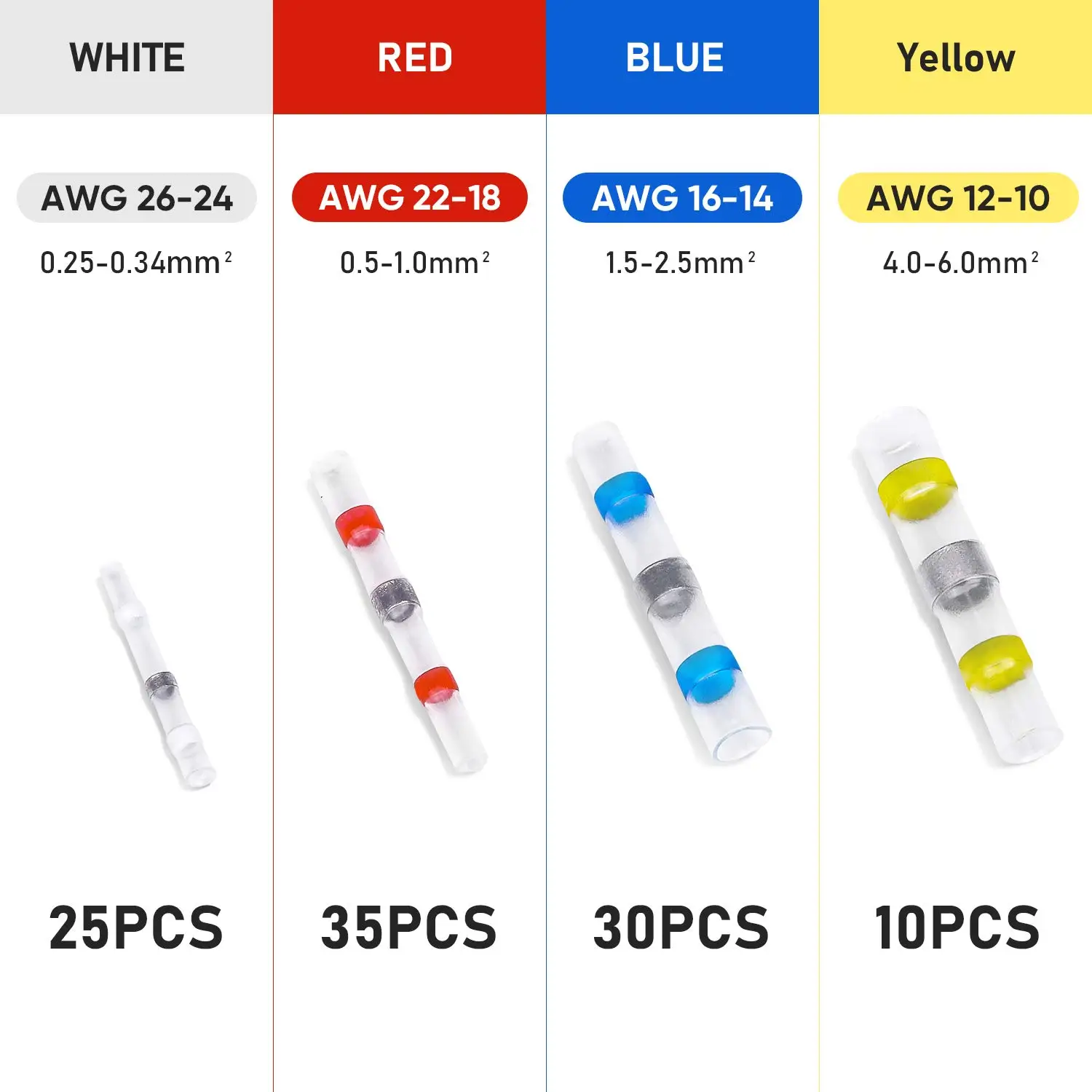 300/500/800PCS Mixed Heat Shrink Connect Terminals Waterproof Solder Sleeve Tube Electrical Wire Insulated Butt Connectors Kit |