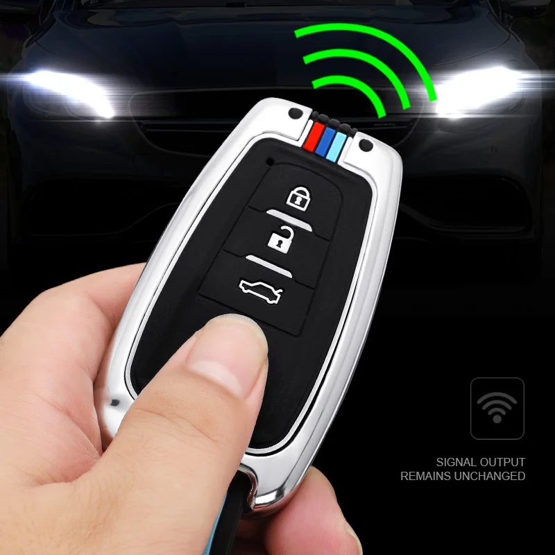 1x цинковый брелок для автомобильных ключей чехол Toyota Camry RAV4 Highlander Avalon C-HR Prius Corolla